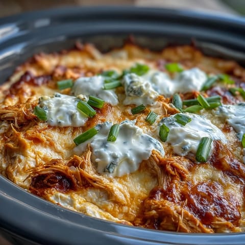 Spicy Crock Pot Buffalo Chicken Dip served warm with tortilla chips and crisp celery sticks for dipping.