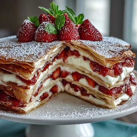 Strawberry Crepe Cake Delight