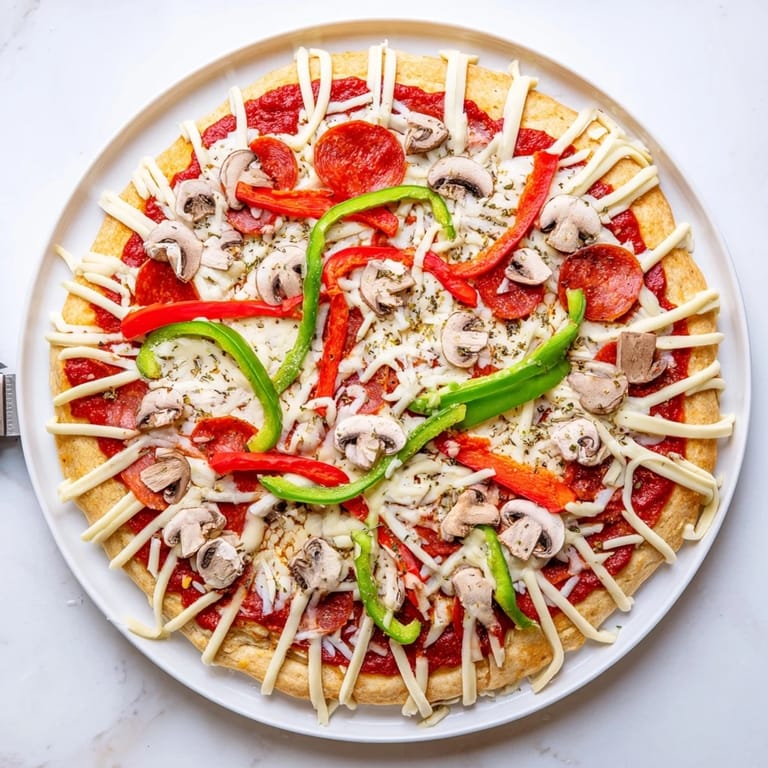 Golden-brown stuffed crust pizza sliced and served on a wooden board with fresh herbs.