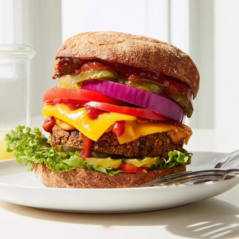 Golden, crispy veggie burger patties ready to be assembled with classic burger fixings.