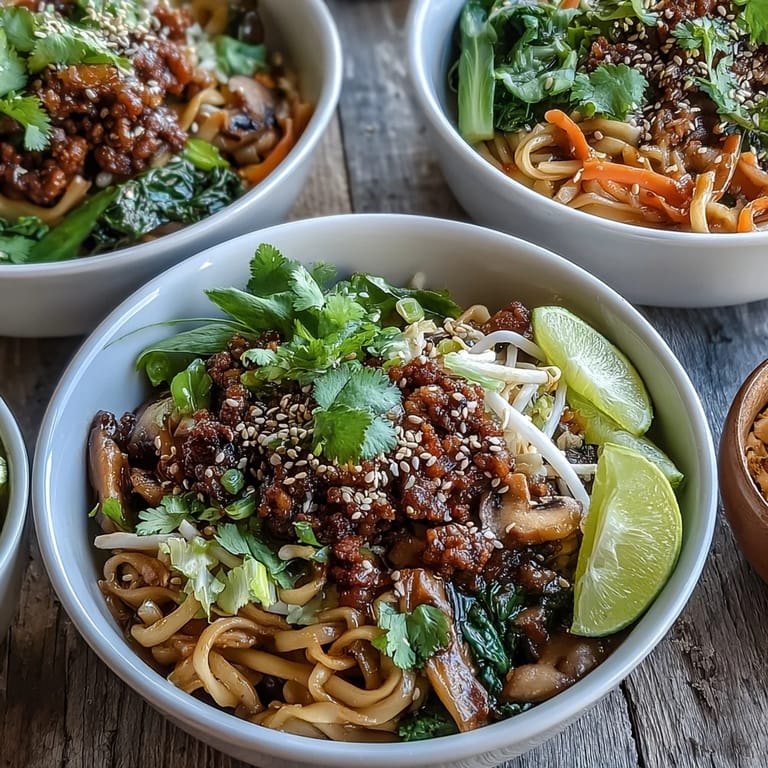 Potsticker Noodle Bowls served steaming hot in a ceramic bowl, garnished with green onions and cilantro, ready for a cozy family dinner.