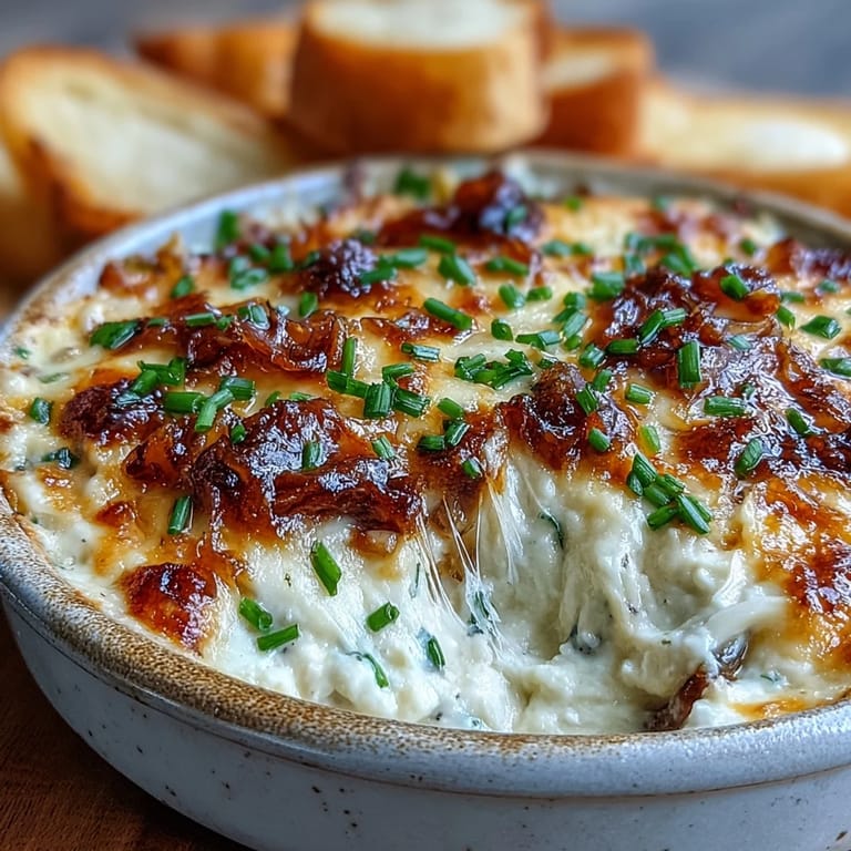 Freshly grated smoked Gouda melts into tangy sour cream and caramelized onions in this warm, golden party dip.