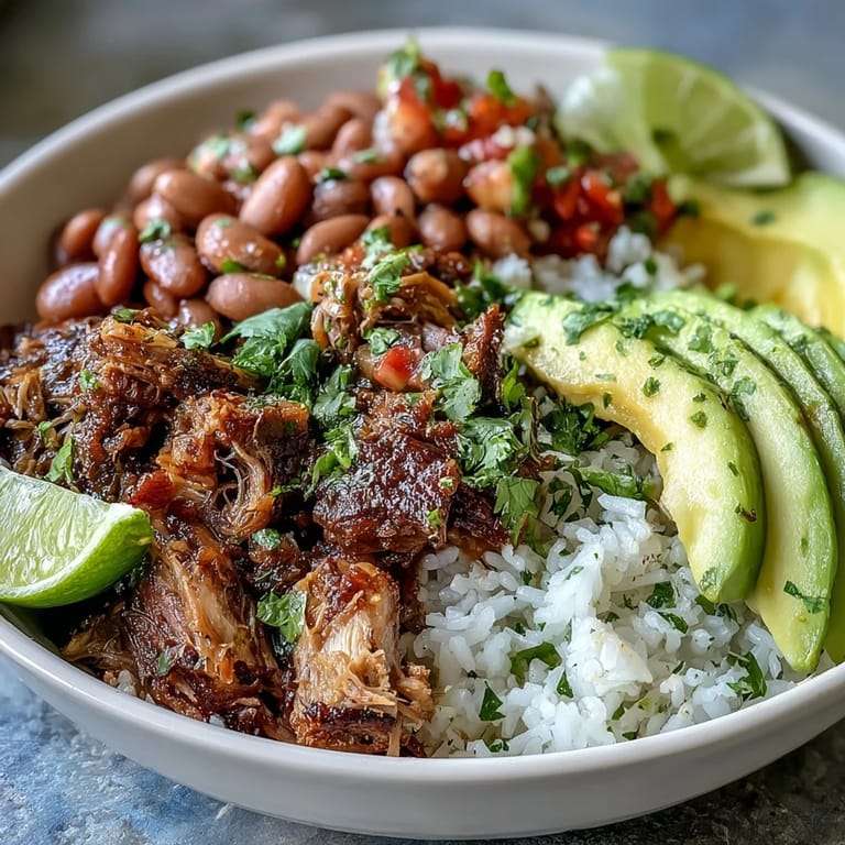 Fresh salsa, creamy avocado slices, and chopped cilantro add bright color and zesty flavor to the meal.