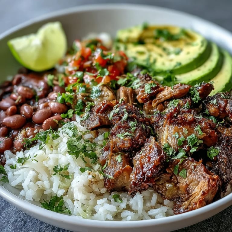 Served with a lime wedge on the side, this hearty Mexican-inspired dish looks ready to enjoy.