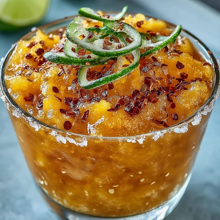 Spicy Mango Margarita Slushie (No Alcohol): refreshing, colorful beverage with a sweet and tangy kick.