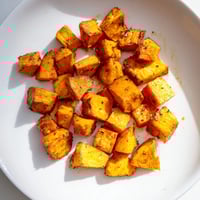 Golden, caramelized Roasted Sweet Potatoes, a simple side dish with crispy edges and savory spices.