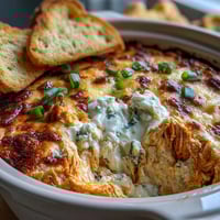 Creamy Crock Pot Buffalo Chicken Dip bubbling in a slow cooker, topped with extra cheese and scallions.