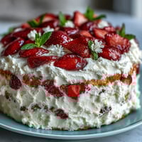 Naked spring cake with fresh strawberries and cream, light and elegant for celebrations.