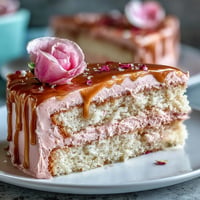 Elegant Bridal Shower Rosé Velvet Cake with shimmering gold drip.